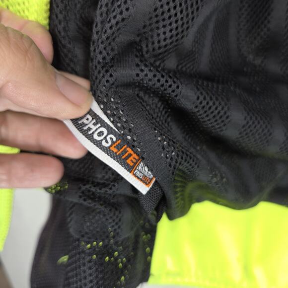 Vtg Fieldsheer Jacket Mens XL Neon Green Padded Motorcycle Biking Coat Road Rash - Picture 13 of 13